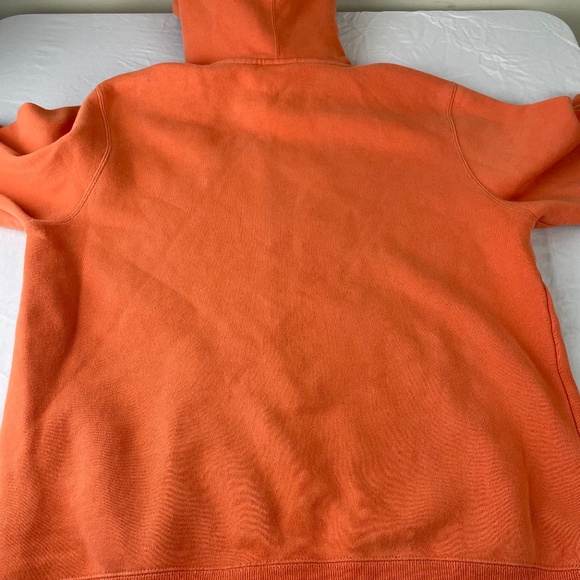 Stussy Men’s Pullover Orange Hoodie Sweatshirt w/ Embroidered Butterfly - Picture 12 of 12